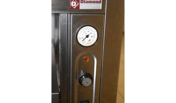 RVS werktafel/warmhoudkast DIAMOND, vv 2 schuifdeuren, afm plm 160x70cm